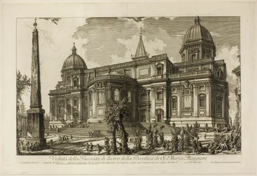 Ansicht des Hintereingangs der Basilika S. Maria Maggiore, aus Ansichten von Rom