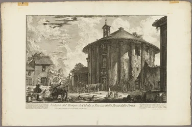 Ansicht des Tempels der Kybele auf der Piazza der Bocca della Verità, aus Ansichten von Rom