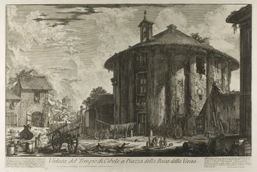 Ansicht des Tempels der Kybele auf der Piazza der Bocca della Verità, aus Ansichten von Rom