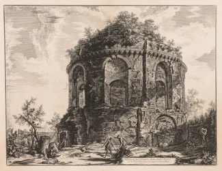 Ansichten von Rom: Der sogenannte Tempio della Tosse, nahe Tivoli, 1763