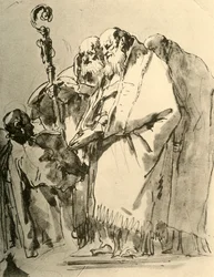 Ein Bischof, zwei andere Priester und ein Diakon mit dem Ritual, ca. 1740er Jahre, 1928