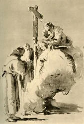 Madonna mit zwei heiligen Mönchen, Mitte 18. Jahrhundert, 1928