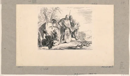 Sitzende Frau, junger Soldat und Magus, aus den Vari Capricci