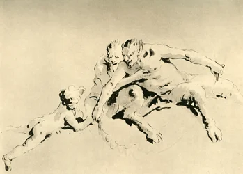 Zwei Faune und ein Amor, Mitte 18. Jahrhundert, 1928