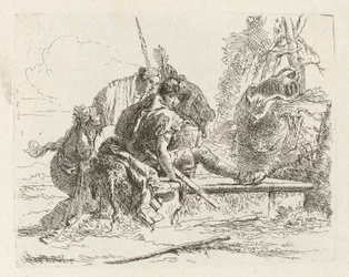 Zwei Soldaten und zwei Frauen, aus Vari capricci (Verschiedene Capriccios)