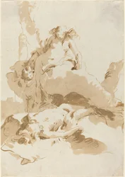 Venus und Amor entdecken den Körper des Adonis