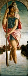 Polyptychon des Heiligen Vinzenz Ferrer: Heiliger Christophorus (Detail)