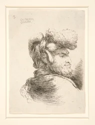 Ein Mann im Profil, nach rechts gewandt, aus der Serie Les petites tetes d