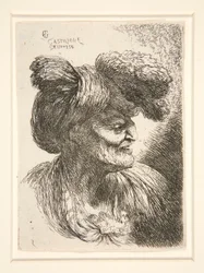 Figur nach rechts, aus der Serie Kleine Studien von Köpfen