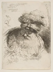 Kopf eines alten bärtigen Mannes mit Turban, aus der Serie Kleine Köpfe im Orient..., ca. 1645-1650