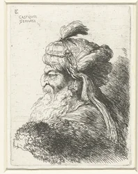 Kopf eines alten Mannes mit Turban