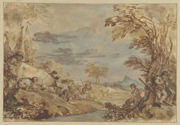 Landschaft mit ziehenden Herden