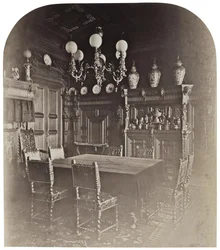Das Haus von Ivan Paskevich am Englischen Ufer in Petersburg. Das Esszimmer, 1860er Jahre