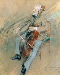Porträt des Cellisten Gaetano Braga