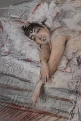 Die Gräfin von Rasty im Bett (Detail)