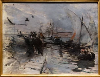 Venedig, St. Giorgio Maggiore von der Stadt aus gesehen, ca. 1885