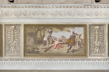 Kreuzigung des heiligen Philippus, aus Geschichten von Christus