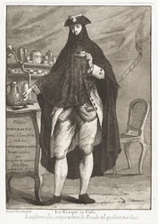 Der maskierte Mann beim Kaffee