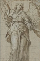 Stehender Engel mit einer Schriftrolle, ca. 1614