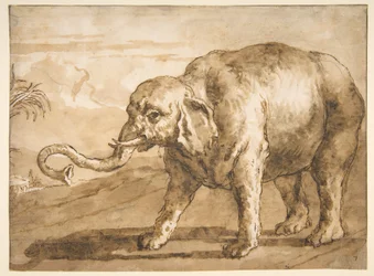 Elefant in einer Landschaft
