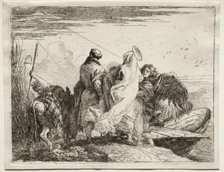 Flucht nach Ägypten: Die Heilige Familie verlässt das Ufer.