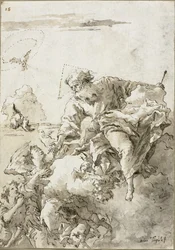 Gottvater von Engeln in den Wolken getragen, I