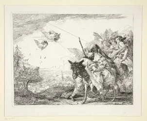 Joseph betrachtet das Jesuskind, aus der Serie Idee pittoresche sopra la fuga in Egitto (Flucht nach Ägypten)