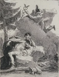 Merkur erscheint Aeneas im Traum