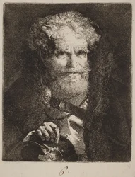 Alter Mann mit Helm