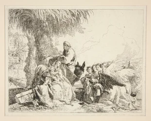 Ruhe während der Flucht nach Ägypten, aus der Serie Idee pittoresche sopra la fuga in Egitto (Flucht nach Ägypten)
