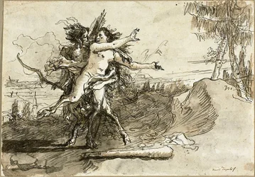 Satyr überrascht eine Satyresse