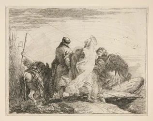 Die Heilige Familie verlässt das Ufer des Flusses, aus der Serie Idee pittoresche sopra la fuga in Egitto