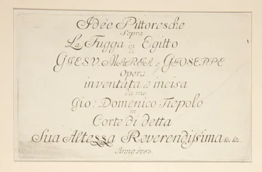 Titelseite, aus der Serie Idee pittoresche sopra la fuga in Egitto (Flucht nach Ägypten)