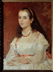 Porträt von Miss Soccoli. Gemälde von Giovani Fattori (19. Jahrhundert)