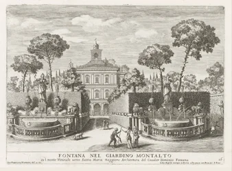 Brunnen in den Gärten der Villa Montalto Negroni in Rom