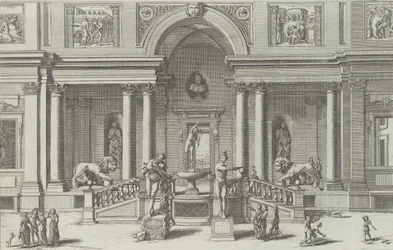 Merkurbrunnen im Garten der Villa Medici..., 1691 oder später