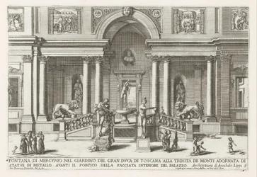 Loggia und Garten der Villa Medici in Rom