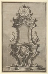 Entwurf für eine Uhr, aus Disegni Diversi, 1714 oder 1750