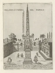 Der ägyptische Obelisk von Ramses II auf der Piazza del Popolo in Rom