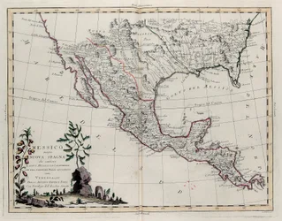 Mexiko oder Neuspanien mit Neumexiko, Kalifornien und einem Teil der angrenzenden Länder, aus Band IV des Neuen Atlas, graviert von G. Zuliani, 1785