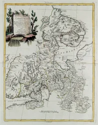Russisch-Lappland mit den Gouvernements Olonecholi, Karelien, Bielozero und Ingermanland in Europäisch-Russland, aus Tome III des "Neuen Atlas", graviert von G. Zuliani
