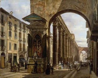 Säulen von St. Lorenz in Mailand, von Giovanni Migliara, Öl auf Leinwand