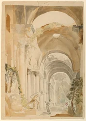 Römische Ruinen mit Figuren, ca. 1745