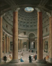 Innenraum des Pantheon, Rom von Giovanni Paolo Panini (1691-1765)