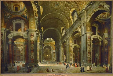 Der Kardinal Melchior de Polignac besucht St. Peter in Rom