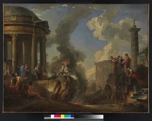 Marcus Curtius springt in den Abgrund, ca. 1730