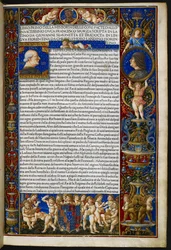 Frontispiz, aus Giovanni Simonetta, Historia delle cose facte dallo invictissimo duca Francesco Sforza [c.d. Sforziade], Milano, Antonio Zarotto
