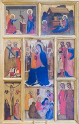 Jungfrau Maria und Kind mit Heiligen und Szenen aus dem Leben Christi