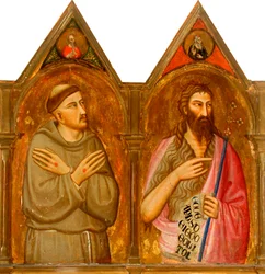 Heiliger Franziskus und Johannes der Täufer (linke Tafeln des Triptychons)