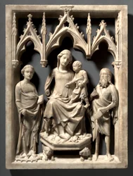 Madonna und Kind mit den Heiligen Katharina und Johannes dem Täufer, ca. 1340-1350